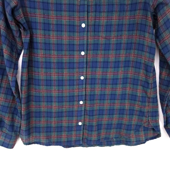 Trovata Birds of Paradis Plaid Flannel Button Front Long Sleeve Shirt Size XS - Picture 4 of 11